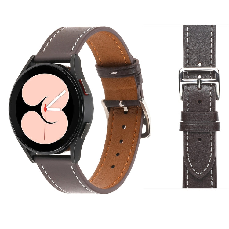 素色織紋皮革錶帶，適用於 Samsung Galaxy Watch4 40mm / 44mm