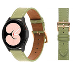 素色織紋皮革錶帶，適用於 Samsung Galaxy Watch4 40mm / 44mm
