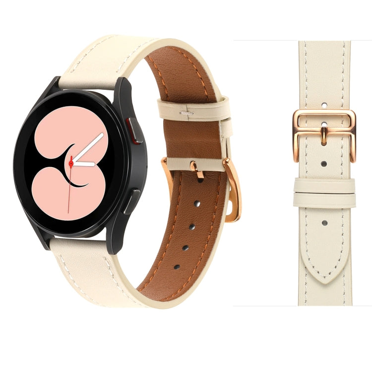 素色織紋皮革錶帶，適用於 Samsung Galaxy Watch4 40mm / 44mm