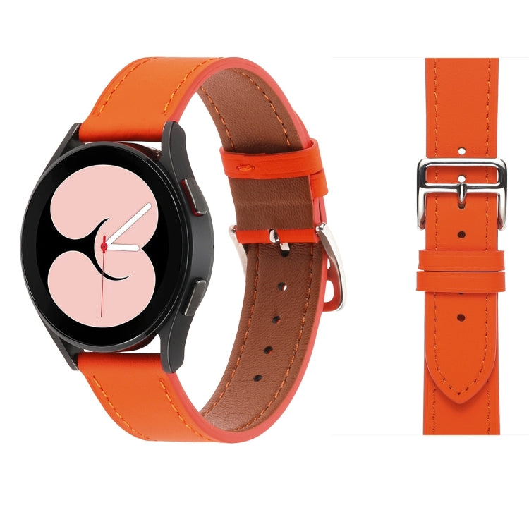 素色織紋皮革錶帶，適用於 Samsung Galaxy Watch4 40mm / 44mm