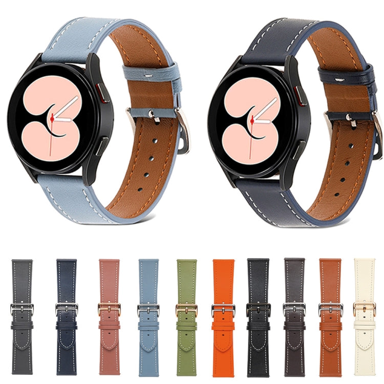素色織紋皮革錶帶，適用於 Samsung Galaxy Watch4 40mm / 44mm