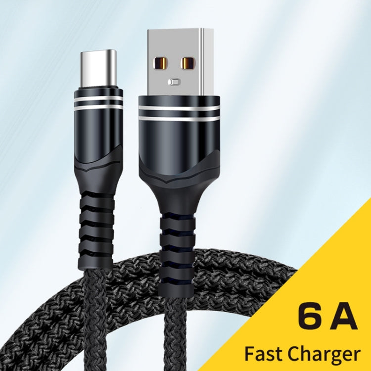 6A 編織風格 USB 充電線，線長：1米，USB-C / Type-C，Micro USB，8 Pin