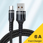 6A 編織風格 USB 充電線，線長：1米，USB-C / Type-C，Micro USB，8 Pin