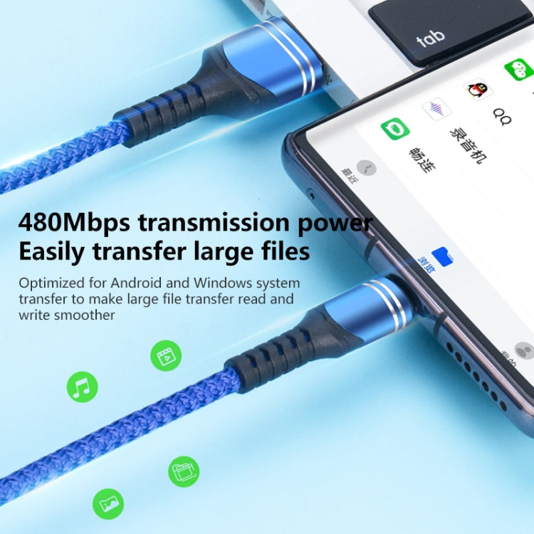6A 編織風格 USB 充電線，線長：1米，USB-C / Type-C，Micro USB，8 Pin