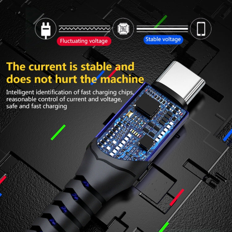 6A 編織風格 USB 充電線，線長：1米，USB-C / Type-C，Micro USB，8 Pin