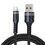 6A 編織風格 USB 充電線，線長：1米，USB-C / Type-C，Micro USB，8 Pin