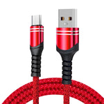 6A 編織風格 USB 充電線，線長：1米，USB-C / Type-C，Micro USB，8 Pin