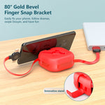 三合一 USB 轉 8Pin + Micro USB + USB-C / Type-C 伸縮充電線附手機支架