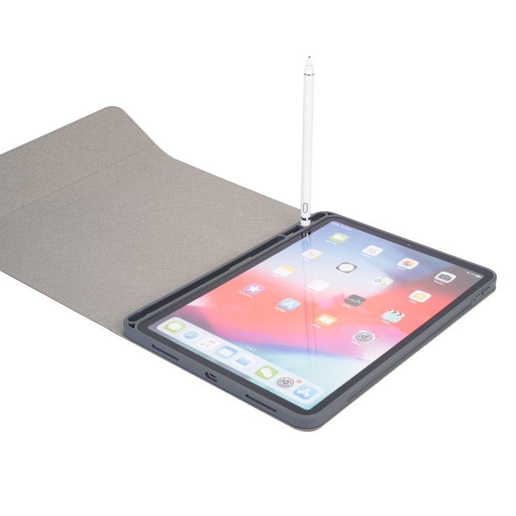 布紋可拆卸磁吸藍牙鍵盤橫翻皮革保護套，適用於 iPad Pro 11 2020 / 2018，帶支架和筆槽，RK11，RK11D 背光