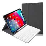 布紋可拆卸磁吸藍牙鍵盤橫翻皮革保護套，適用於 iPad Pro 11 2020 / 2018，帶支架和筆槽，RK11，RK11D 背光