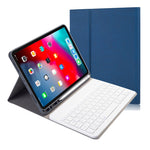 布紋可拆卸磁吸藍牙鍵盤橫翻皮革保護套，適用於 iPad Pro 11 2020 / 2018，帶支架和筆槽，RK11，RK11D 背光