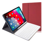 布紋可拆卸磁吸藍牙鍵盤橫翻皮革保護套，適用於 iPad Pro 11 2020 / 2018，帶支架和筆槽，RK11，RK11D 背光