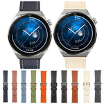素面織紋真皮錶帶，適用於 Samsung Galaxy Watch4 20mm，適用於 Huawei Watch GT 3 Pro 22mm
