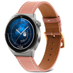 素面織紋真皮錶帶，適用於 Samsung Galaxy Watch4 20mm，適用於 Huawei Watch GT 3 Pro 22mm