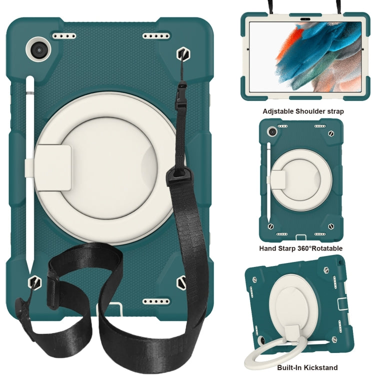 Silicone + PC Full Body Protection Tablet Case With Holder & Strap, For Samsung Galaxy Tab A8 10.5 2021, For iPad 10.2 2019/10.2 2020/10.2 2021, For iPad 9.7 2018, For iPad Pro 11 2020/Pro 11 2018/Air 2020/Air 2022