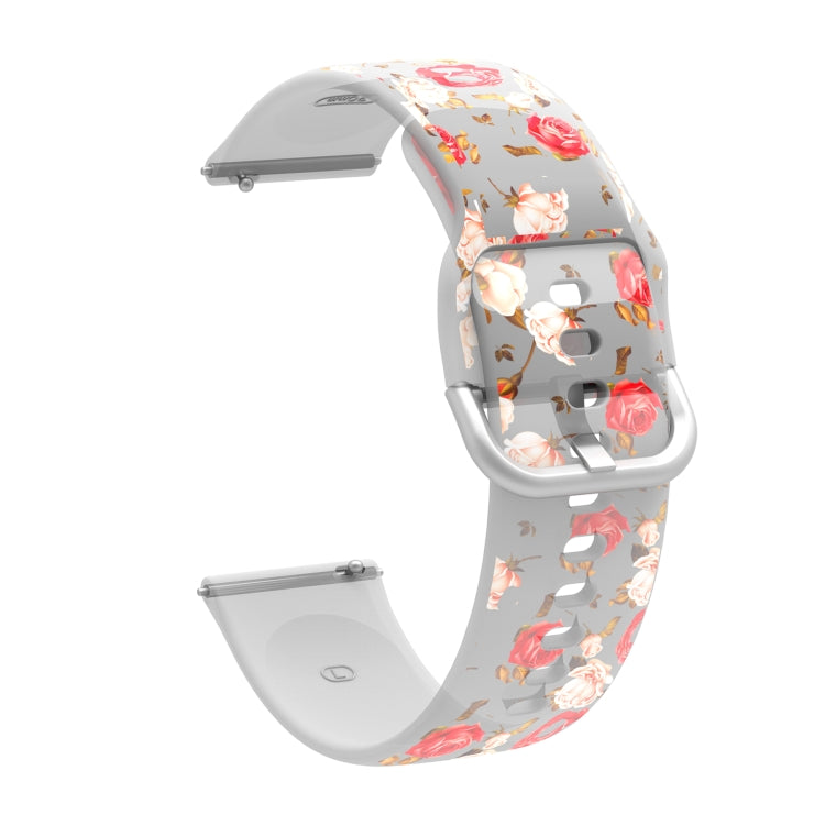 透明印花 TPU 矽膠錶帶，適用於 Samsung Galaxy Watch4 20mm，適用於 Huawei Watch GT 3 Pro 22mm