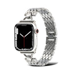 D 形菱形金屬錶帶，適用於 Apple Watch 系列，7 45毫米 / 6&SE&5&4 44毫米 / 3&2&1 42毫米，7 41毫米 / 6&SE&5&4 40毫米 / 3&2&1 38毫米