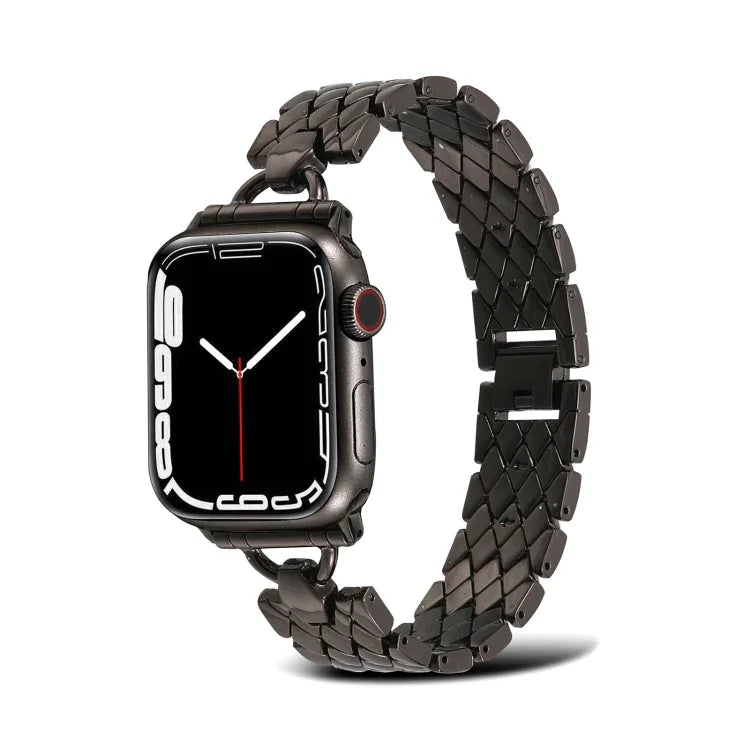 D 形菱形金屬錶帶，適用於 Apple Watch 系列，7 45毫米 / 6&SE&5&4 44毫米 / 3&2&1 42毫米，7 41毫米 / 6&SE&5&4 40毫米 / 3&2&1 38毫米