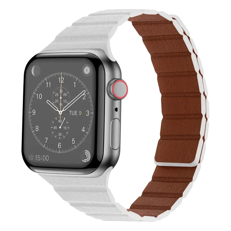 強力磁吸皮革錶帶，適用於 Apple Watch 系列，7 41mm / 6&SE&5&4 40mm / 3&2&1 38mm，7 45mm / 6&SE&5&4 44mm / 3&2&1 42mm