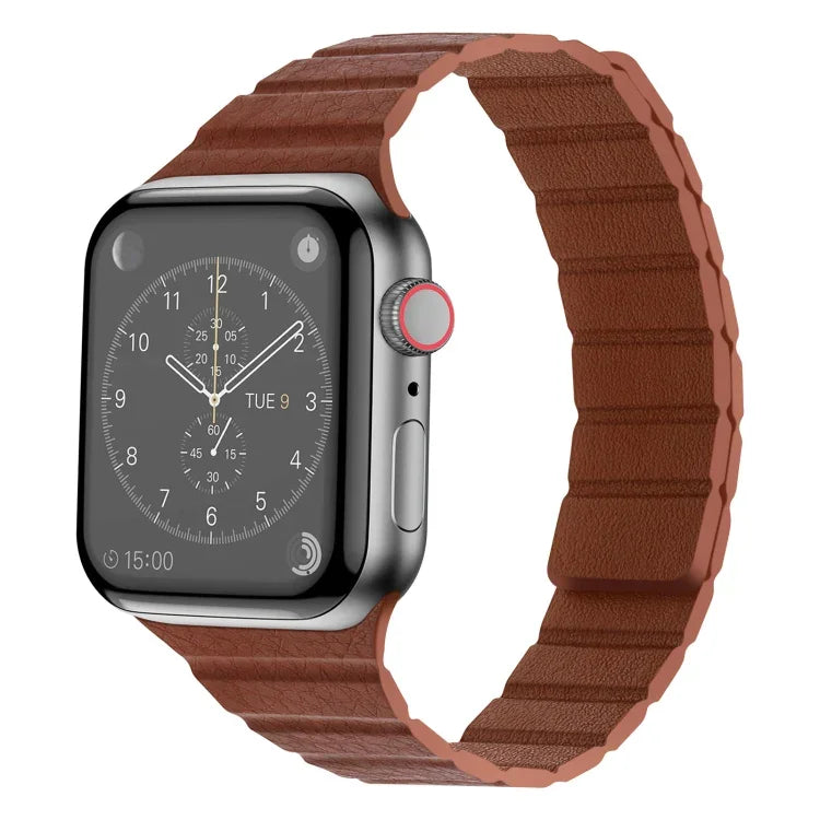 強力磁吸皮革錶帶，適用於 Apple Watch 系列，7 41mm / 6&SE&5&4 40mm / 3&2&1 38mm，7 45mm / 6&SE&5&4 44mm / 3&2&1 42mm