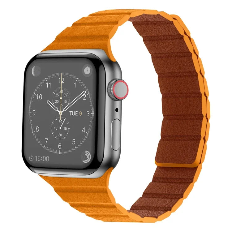 強力磁吸皮革錶帶，適用於 Apple Watch 系列，7 41mm / 6&SE&5&4 40mm / 3&2&1 38mm，7 45mm / 6&SE&5&4 44mm / 3&2&1 42mm