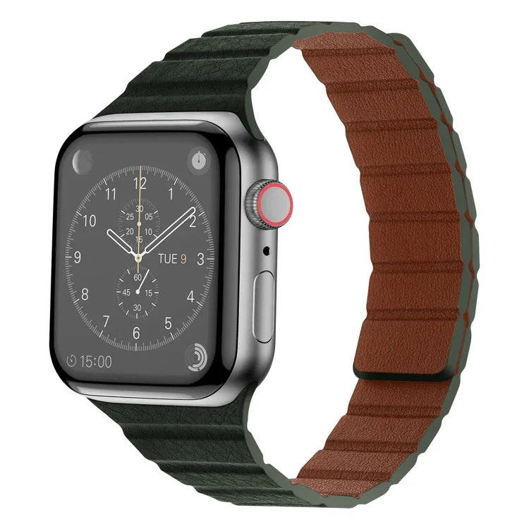 強力磁吸皮革錶帶，適用於 Apple Watch 系列，7 41mm / 6&SE&5&4 40mm / 3&2&1 38mm，7 45mm / 6&SE&5&4 44mm / 3&2&1 42mm