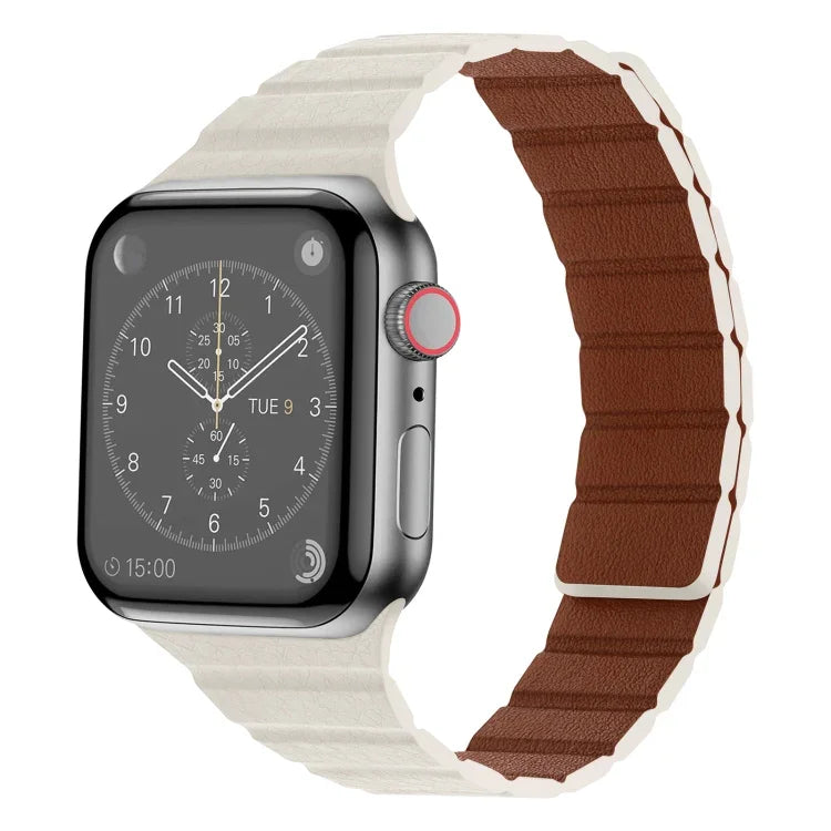 強力磁吸皮革錶帶，適用於 Apple Watch 系列，7 41mm / 6&SE&5&4 40mm / 3&2&1 38mm，7 45mm / 6&SE&5&4 44mm / 3&2&1 42mm