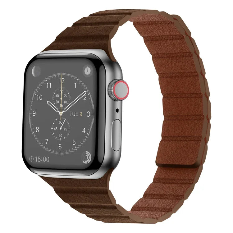 強力磁吸皮革錶帶，適用於 Apple Watch 系列，7 41mm / 6&SE&5&4 40mm / 3&2&1 38mm，7 45mm / 6&SE&5&4 44mm / 3&2&1 42mm