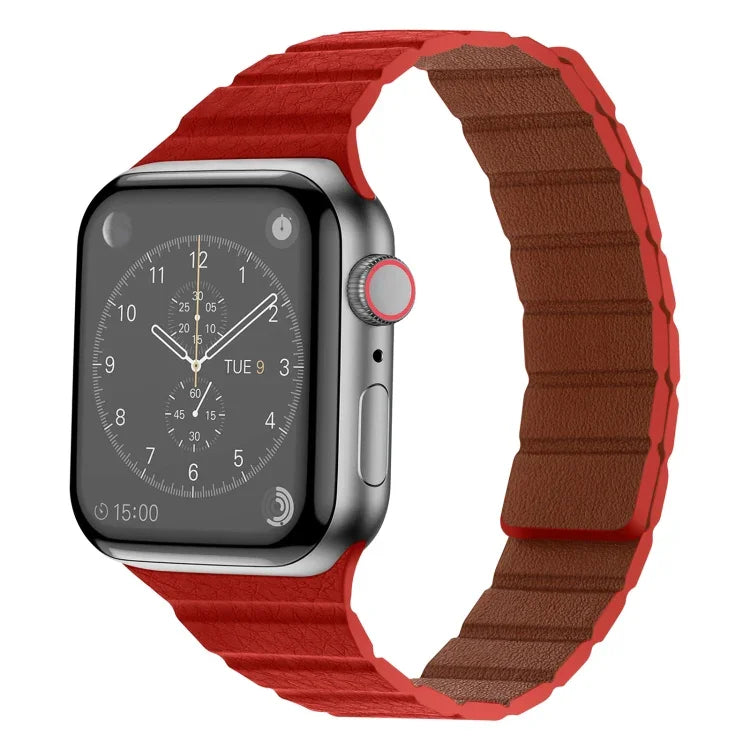 強力磁吸皮革錶帶，適用於 Apple Watch 系列，7 41mm / 6&SE&5&4 40mm / 3&2&1 38mm，7 45mm / 6&SE&5&4 44mm / 3&2&1 42mm