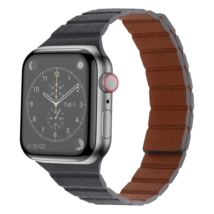 強力磁吸皮革錶帶，適用於 Apple Watch 系列，7 41mm / 6&SE&5&4 40mm / 3&2&1 38mm，7 45mm / 6&SE&5&4 44mm / 3&2&1 42mm