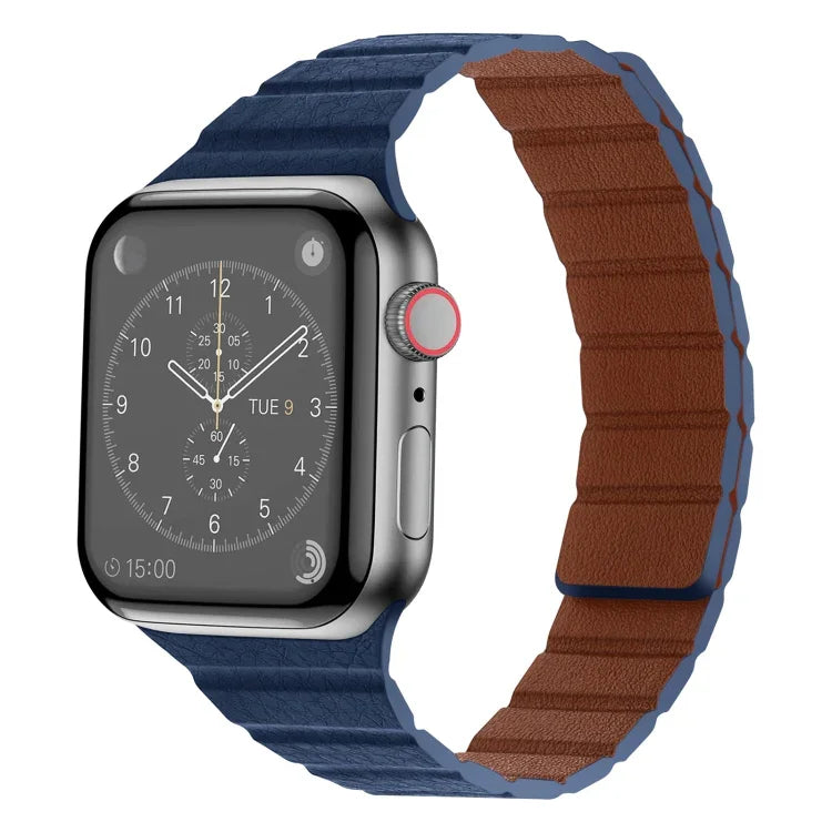 強力磁吸皮革錶帶，適用於 Apple Watch 系列，7 41mm / 6&SE&5&4 40mm / 3&2&1 38mm，7 45mm / 6&SE&5&4 44mm / 3&2&1 42mm