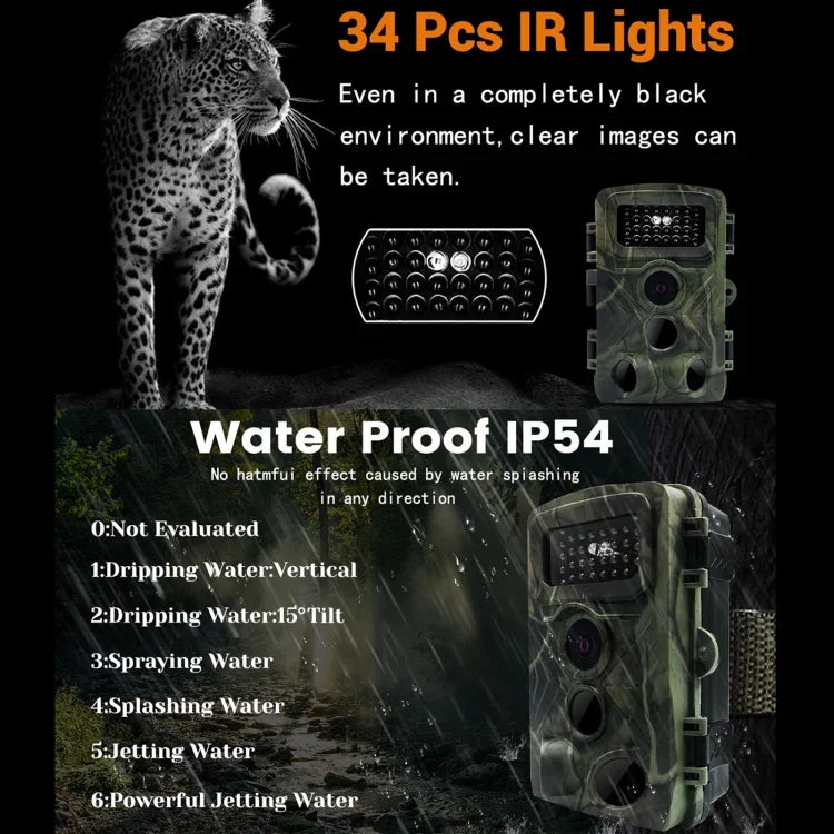 PR3000 2 吋 LCD 螢幕紅外線夜視野生動物狩獵追蹤相機，PR3000