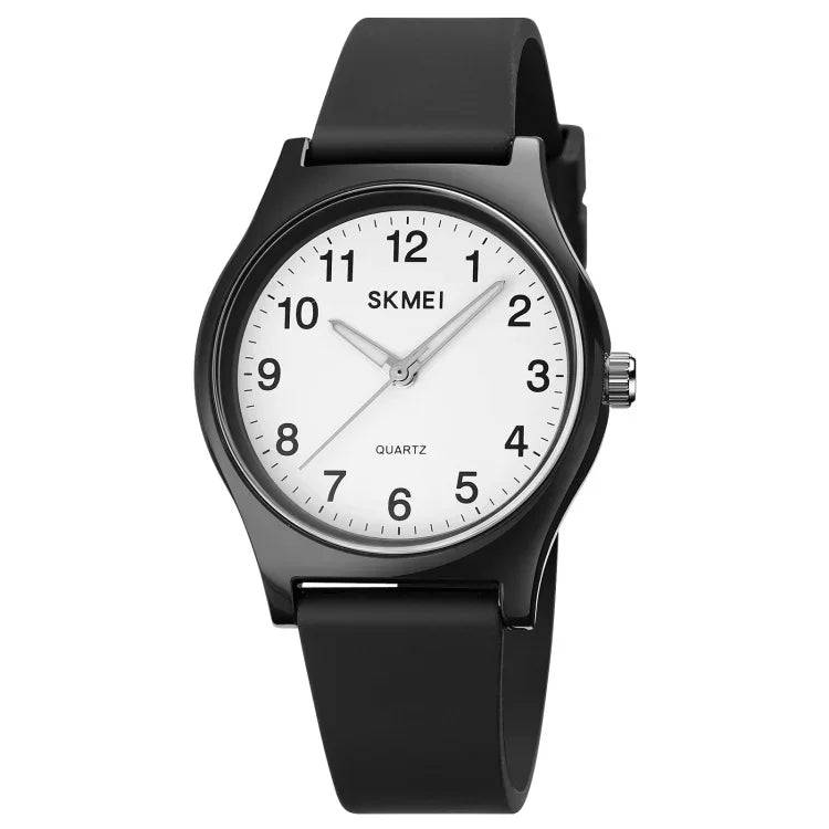 SKMEI 1760 Stainless Steel Buckle Silicone Strap Waterproof Quartz Watch
