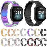 3 Beads Stainless Steel Watch Band, For Fitbit Versa 4/Sense 2/Versa 3/Sense, For Fitbit  Versa 4
