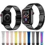 小腰圍不鏽鋼錶帶，適用於 Apple Watch 系列，7 41mm / 6&SE&5&4 40mm / 3&2&1 38mm，7 45mm / 6&SE&5&4 44mm / 3&2&1 42mm