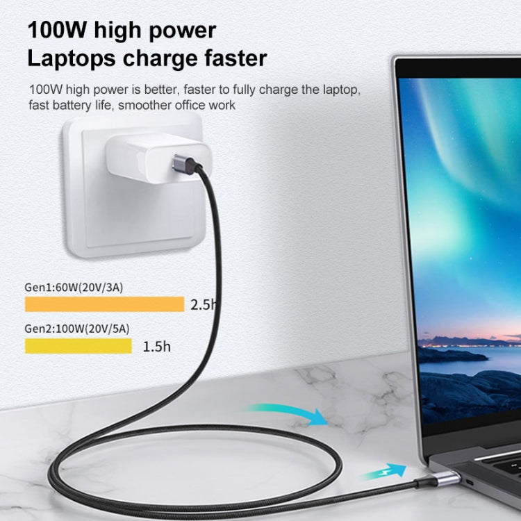 10Gbps USB-C / Type-C 母對公彎頭充電數據傳輸延長線，25cm，50cm，1m