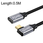 10Gbps USB-C / Type-C 母對公彎頭充電數據傳輸延長線，25cm，50cm，1m