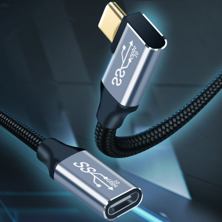 10Gbps USB-C / Type-C 母對公彎頭充電數據傳輸延長線，1.5m，2m，3m