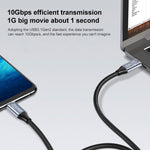 10Gbps USB-C / Type-C 母對公彎頭充電數據傳輸延長線，1.5m，2m，3m