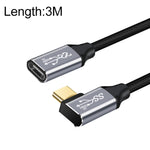 10Gbps USB-C / Type-C 母對公彎頭充電數據傳輸延長線，1.5m，2m，3m