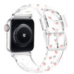 方形扣透明錶帶，適用於 Apple Watch 系列，7 41mm / 6&SE&5&4 40mm / 3&2&1 38mm，7 45mm / 6&SE&5&4 44mm / 3&2&1 42mm
