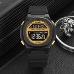 SKMEI 1821 不鏽鋼錶扣矽膠錶帶電子錶