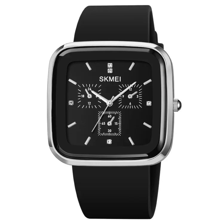 SKMEI 1902 不鏽鋼錶扣矽膠錶帶防水石英錶
