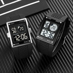 SKMEI 1967 不鏽鋼扣環 PU 錶帶防水電子錶