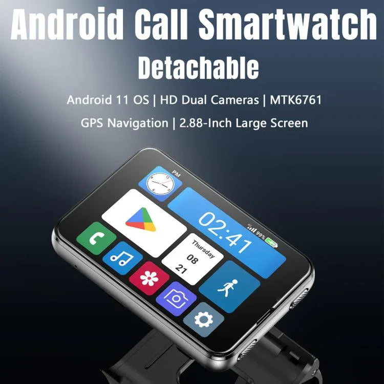 S999 2.88 吋 TFT 螢幕 4G 智慧手錶，Android 11 4GB+64GB