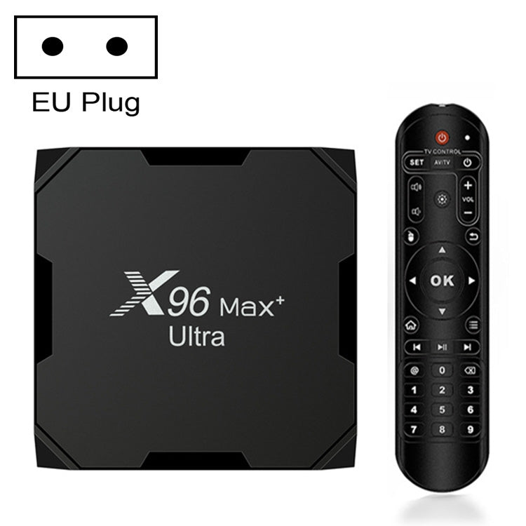 H96 Max+ Ultra 4GB+32GB Amlogic S905X4 8K智能電視盒 Android 11.0 媒體播放器，4GB+32GB，英國插頭，4GB+32GB，美國插頭，4GB+32GB，歐盟插頭，4GB+32GB，澳洲插頭