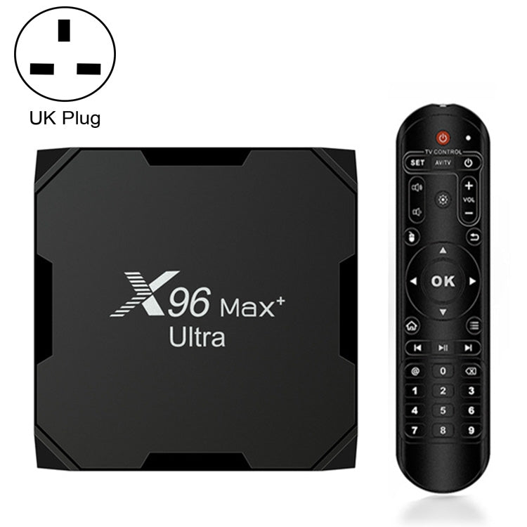 H96 Max+ Ultra 4GB+64GB Amlogic S905X4 8K智能電視盒 Android 11.0 媒體播放器，4GB+64GB，澳洲插頭，4GB+64GB，歐盟插頭，4GB+64GB，美國插頭，4GB+64GB，英國插頭
