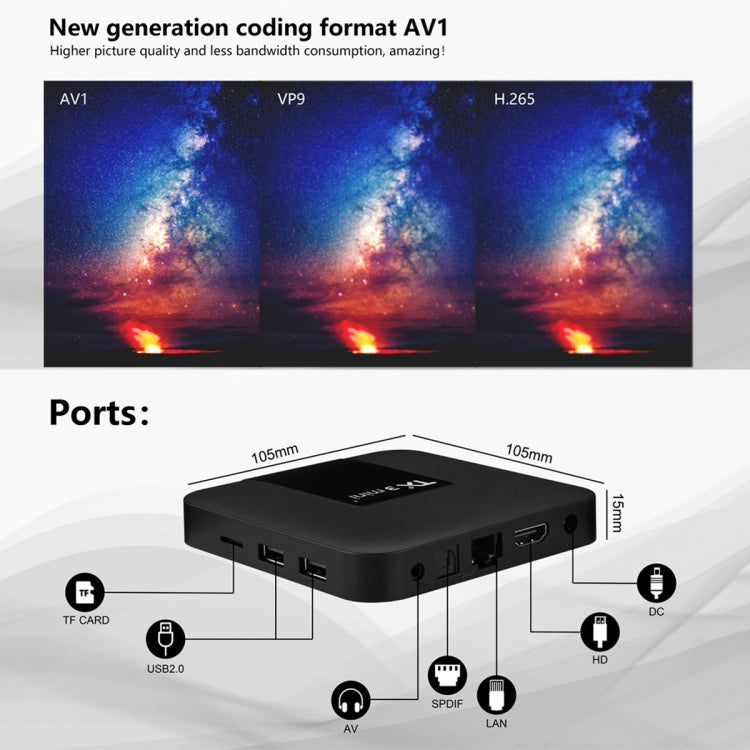 TX3 mini+ Android 11.0 智能電視盒，Amlogic S905W2 四核心，TX3 mini+，2GB+16GB，2.4GHz WiFi，TX3 mini+，2GB+16GB，2.4GHz / 5GHz WiFi，TX3 mini+，4GB+32GB，2.4GHz / 5GHz WiFi，TX3 mini+，4GB+64GB，2.4GHz / 5GHz WiFi