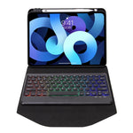 Z11BS 筆槽背光藍牙鍵盤皮革平板保護套，適用於 iPad Pro 11 2021/2020/2018，適用於 iPad Air 11 2025 / 2024 / Air 5 / Air 4，適用於 iPad 10.2 2021/2020/2019