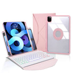 Z11BS 筆槽背光藍牙鍵盤皮革平板保護套，適用於 iPad Pro 11 2021/2020/2018，適用於 iPad Air 11 2025 / 2024 / Air 5 / Air 4，適用於 iPad 10.2 2021/2020/2019